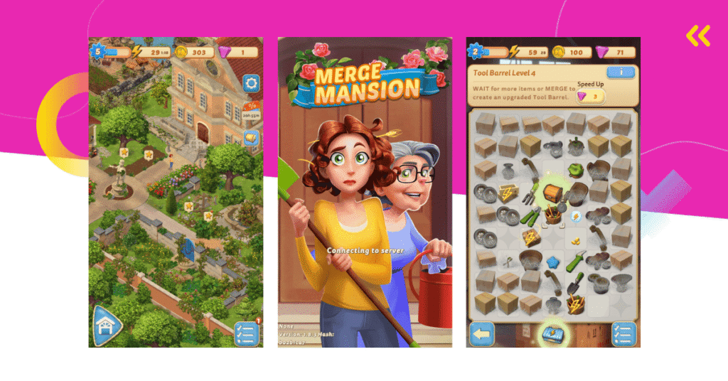 ฉากไขปริศนาในเกม Merge Mansion