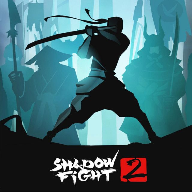 ภาพต่อสู้จากเกม Shadow Fight 2 แสดงเงานักสู้และเอฟเฟกต์การโจมตีในฉากสีดำเข้ม เล่นได้ไม่ต้องใช้เน็ต